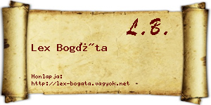 Lex Bogáta névjegykártya
